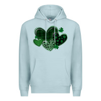 Blue Mist leopard hearts st patricks day Premium Hoodie - MaliasSmallBusiness