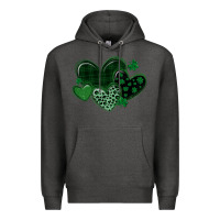 Charcoal Heather leopard hearts st patricks day Premium Hoodie - MaliasSmallBusiness