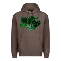 Coffee leopard hearts st patricks day Premium Hoodie - MaliasSmallBusiness