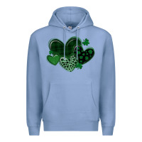 Colony Blue leopard hearts st patricks day Premium Hoodie - MaliasSmallBusiness
