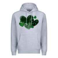 Heather Grey leopard hearts st patricks day Premium Hoodie - MaliasSmallBusiness