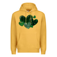 Mustard leopard hearts st patricks day Premium Hoodie - MaliasSmallBusiness