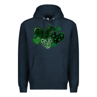 Navy leopard hearts st patricks day Premium Hoodie - MaliasSmallBusiness