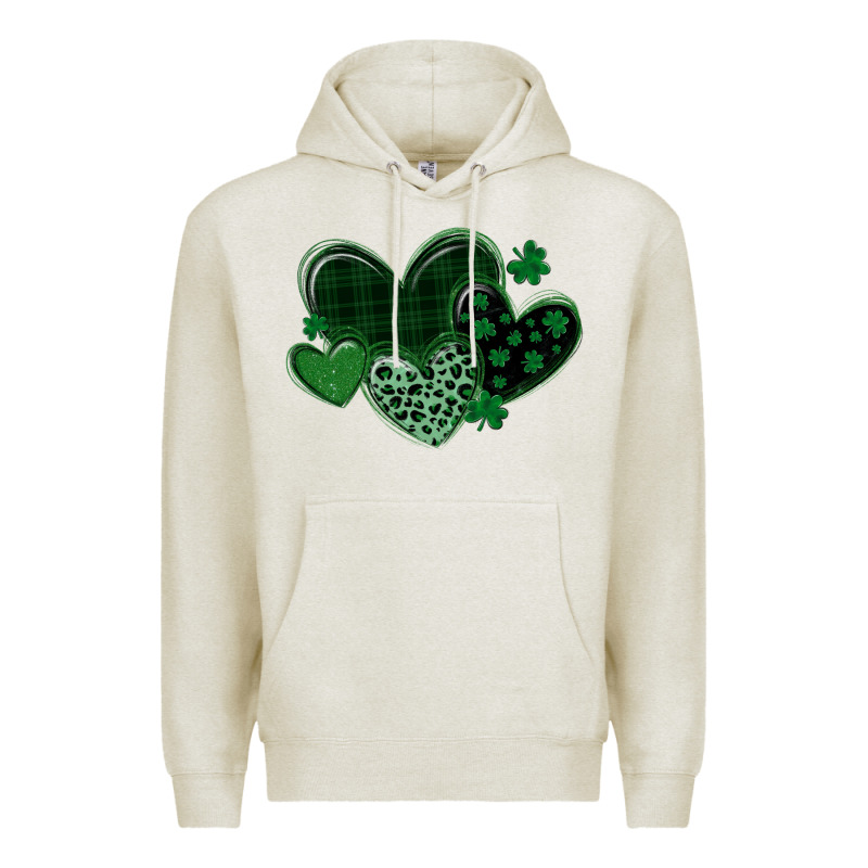 Leopard Hearts St Patricks Day Premium Hoodie by MaliasSmallBusiness | Teevron