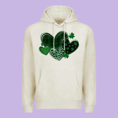 Leopard Hearts St Patricks Day Premium Hoodie Designed By Maliassmallbusiness