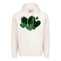 Pale Pink leopard hearts st patricks day Premium Hoodie - MaliasSmallBusiness