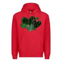 Red leopard hearts st patricks day Premium Hoodie - MaliasSmallBusiness