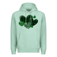 Seafoam leopard hearts st patricks day Premium Hoodie - MaliasSmallBusiness