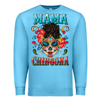 Ocean Blue mama chingona Premium Sweatshirt - BundleAndBundleShop
