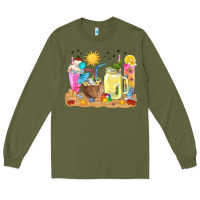 Army Green summer drinks coffee cups Long Sleeve Tee - texasbilliewilder