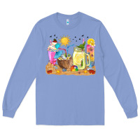 Colony Blue summer drinks coffee cups Long Sleeve Tee - texasbilliewilder