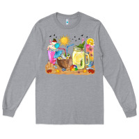 Heather Grey summer drinks coffee cups Long Sleeve Tee - texasbilliewilder