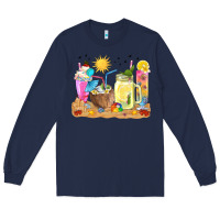 Navy summer drinks coffee cups Long Sleeve Tee - texasbilliewilder