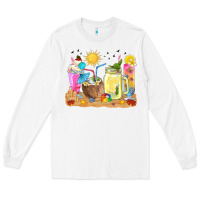 White summer drinks coffee cups Long Sleeve Tee - texasbilliewilder