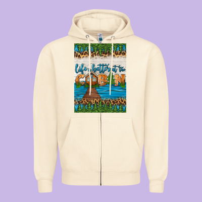 Life Is Better At The Cabin Air Freshener Zipper Hoodie Designed By Hra Design Shop