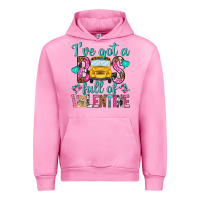 Fuchsia Pink ive got a bus full of valentine Urban Hoodie - NancyCooperArtShop
