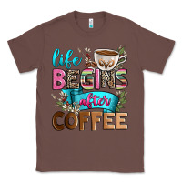 Chestnut life begins after coffee Classic Tee - Zillion Design Studio