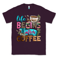 Plum life begins after coffee Classic Tee - Zillion Design Studio