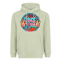 Matcha race girl with leopard and peace hand Heavyweight Hoodie - AdoDesignShop