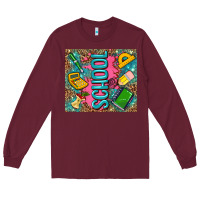 Burgundy teacher  School Long Sleeve Tee - AdoDesignShop