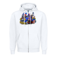 White 4th of July gnomes with truck Zipper Hoodie - CowGirlArtShop