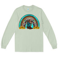 Matcha western cowboy boots sunflowers rainbow Long Sleeve Tee - RanaPortraitStore
