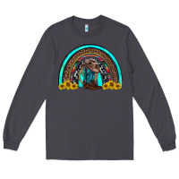 Smoke western cowboy boots sunflowers rainbow Long Sleeve Tee - RanaPortraitStore