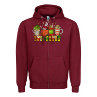 Burgundy hot cocoa Zipper Hoodie - CowhideDigitalArt