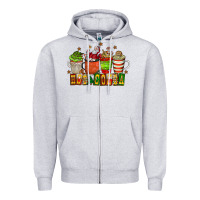 Heather Grey hot cocoa Zipper Hoodie - CowhideDigitalArt