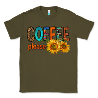 Army Green coffee please western doodle letters Classic Tee - FaDigitalArtStudio