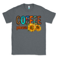 Charcoal Heather coffee please western doodle letters Classic Tee - FaDigitalArtStudio