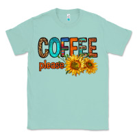 Seafoam coffee please western doodle letters Classic Tee - FaDigitalArtStudio