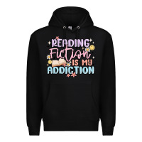 Black reading fiction is my addiction Premium Hoodie - MaliasSmallBusiness
