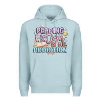 Blue Mist reading fiction is my addiction Premium Hoodie - MaliasSmallBusiness