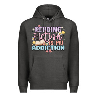 Charcoal Heather reading fiction is my addiction Premium Hoodie - MaliasSmallBusiness