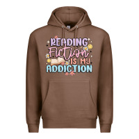 Chestnut reading fiction is my addiction Premium Hoodie - MaliasSmallBusiness