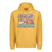 Mustard reading fiction is my addiction Premium Hoodie - MaliasSmallBusiness