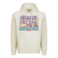 Oatmeal Heather reading fiction is my addiction Premium Hoodie - MaliasSmallBusiness