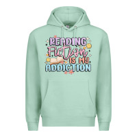 Seafoam reading fiction is my addiction Premium Hoodie - MaliasSmallBusiness