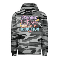 Slate Camo reading fiction is my addiction Premium Hoodie - MaliasSmallBusiness
