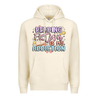 Tofu reading fiction is my addiction Premium Hoodie - MaliasSmallBusiness