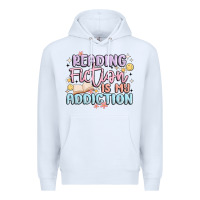 White reading fiction is my addiction Premium Hoodie - MaliasSmallBusiness