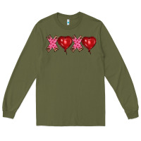 Army Green valentine's day xoxo heart balloon Long Sleeve Tee - RanaPortraitStore