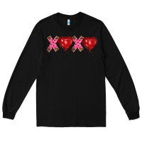 Black valentine's day xoxo heart balloon Long Sleeve Tee - RanaPortraitStore