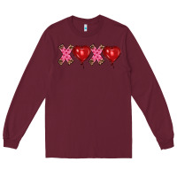 Burgundy valentine's day xoxo heart balloon Long Sleeve Tee - RanaPortraitStore
