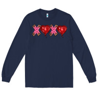 Navy valentine's day xoxo heart balloon Long Sleeve Tee - RanaPortraitStore