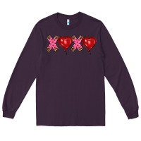 Plum valentine's day xoxo heart balloon Long Sleeve Tee - RanaPortraitStore