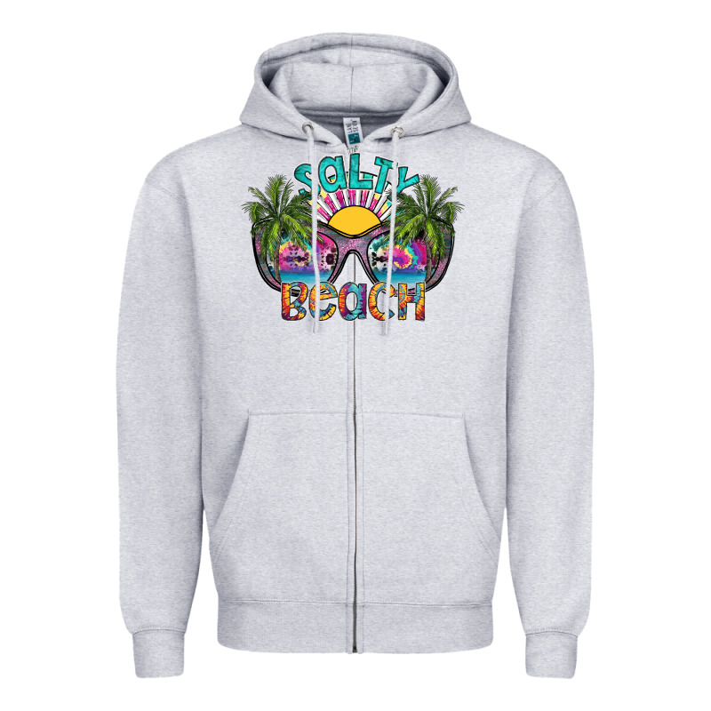 Salty Beach Zipper Hoodie by SublimationCraftShop | Teevron