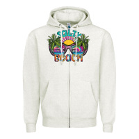 Oatmeal Heather salty beach Zipper Hoodie - SublimationCraftShop