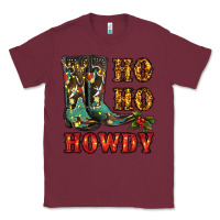 Burgundy christmas cowboy boots ho ho howdy Classic Tee - RanaPortraitStore